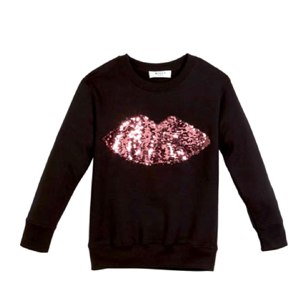 Sweatshirt w/ Moveable Sequin Lips,